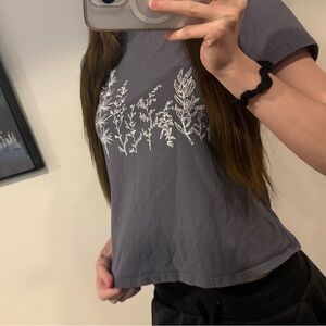 Gray Purple Graphic Tee